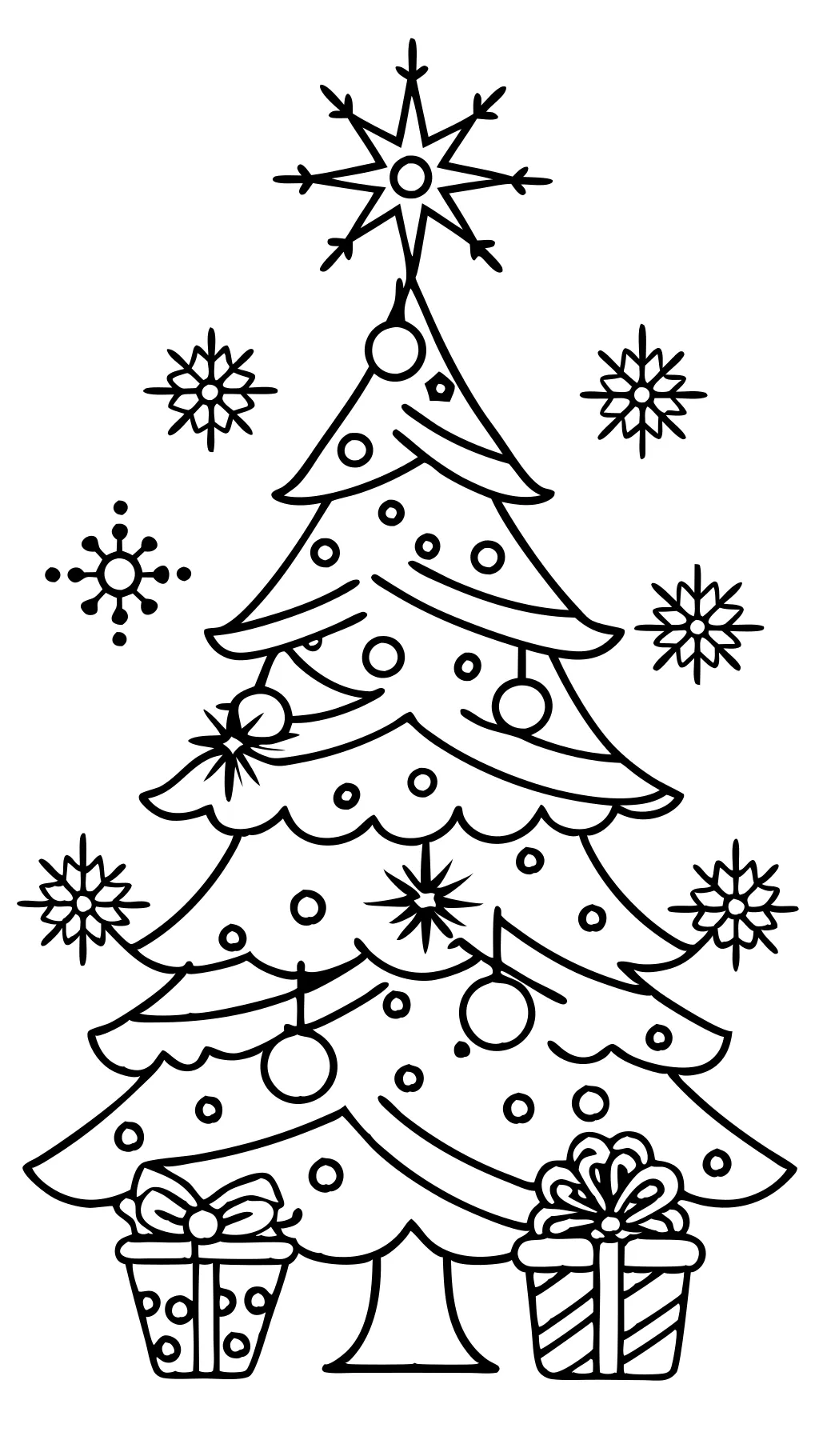 xmas tree coloring pages